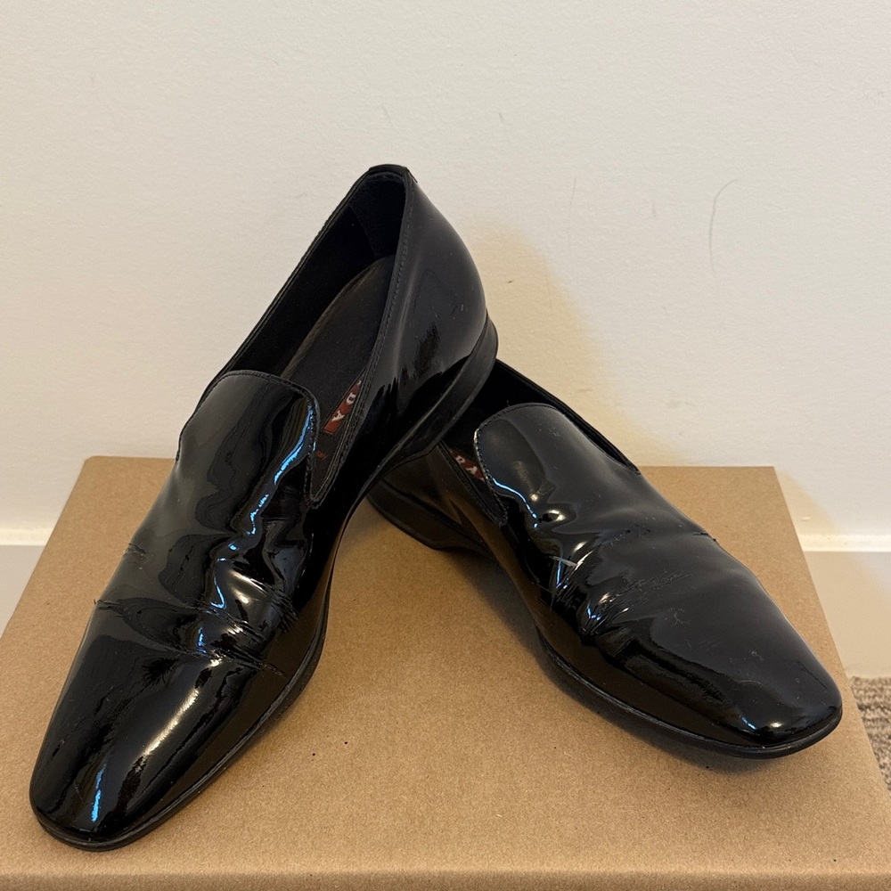 Prada Black Patent Leather Loafers
